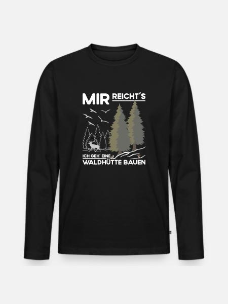 Waldhütte - Männer Premium Bio Langarmshirt - Schwarz