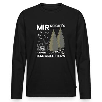 Baumklettern - Männer Premium Bio Langarmshirt - Schwarz - Vorne - Nico (187cm)