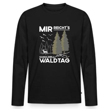 Waldtag - Männer Premium Bio Langarmshirt - Schwarz - Vorne - Nico (187cm)