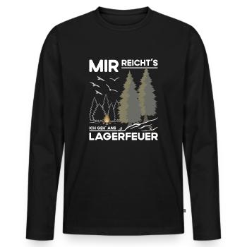 Lagerfeuer Machen - Männer Premium Bio Langarmshirt - Schwarz - Vorne - Nico (187cm)