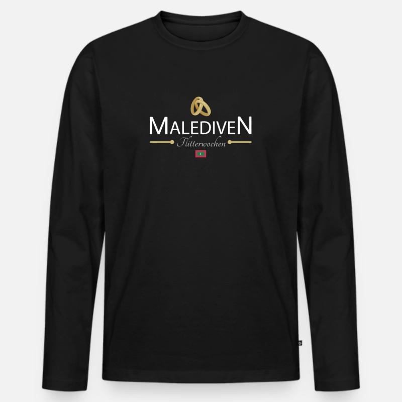 Flitterwochen Malediven - Männer Premium Bio Langarmshirt - Schwarz