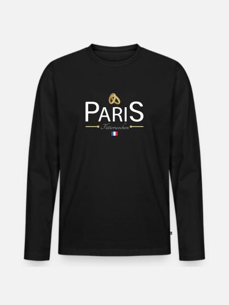 Flitterwochen Paris - Männer Premium Bio Langarmshirt - Schwarz