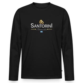 Flitterwochen Santorini - Männer Premium Bio Langarmshirt - Schwarz - Vorne - Nico (187cm)