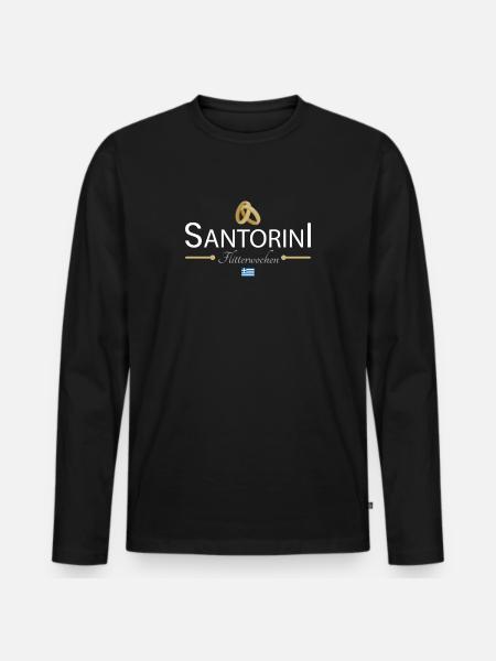 Flitterwochen Santorini - Männer Premium Bio Langarmshirt - Schwarz