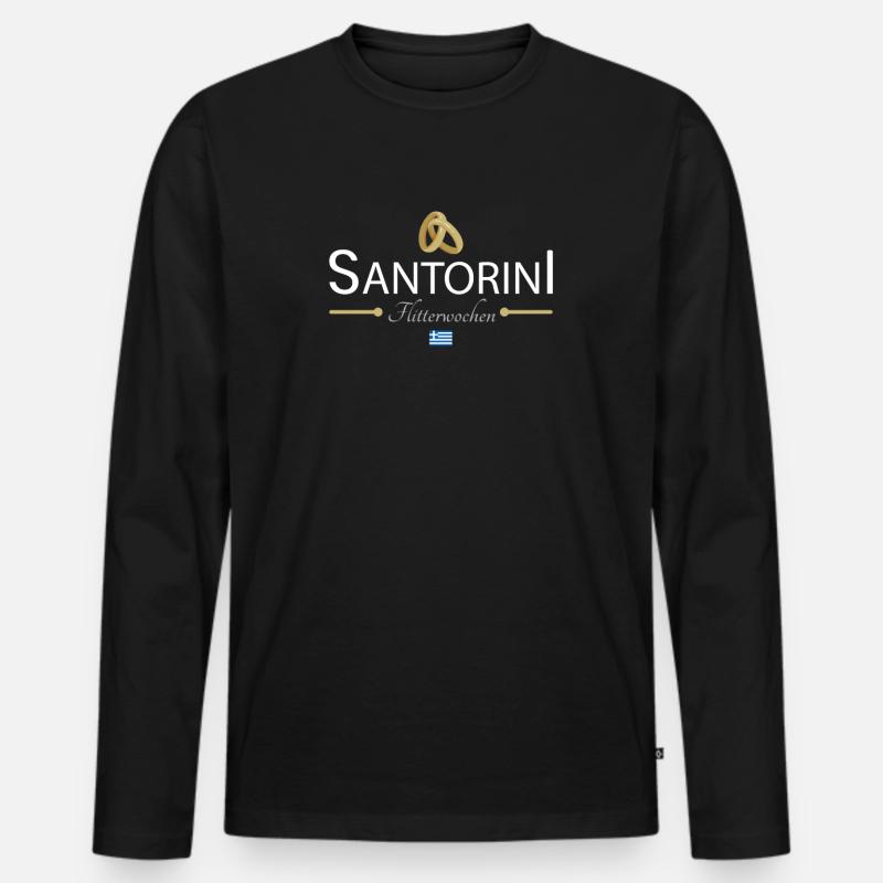 Flitterwochen Santorini - Männer Premium Bio Langarmshirt - Schwarz