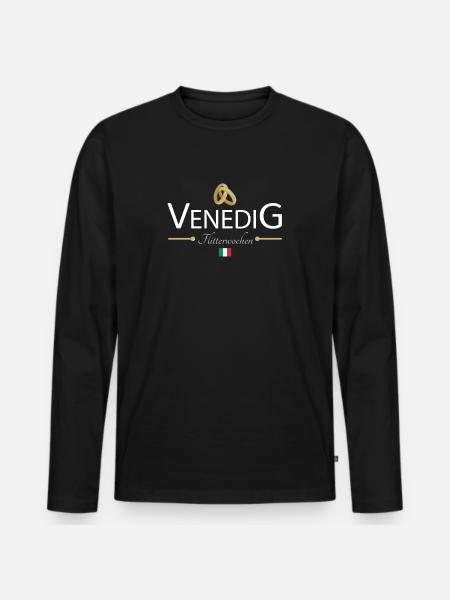 Flitterwochen Venedig - Männer Premium Bio Langarmshirt - Schwarz