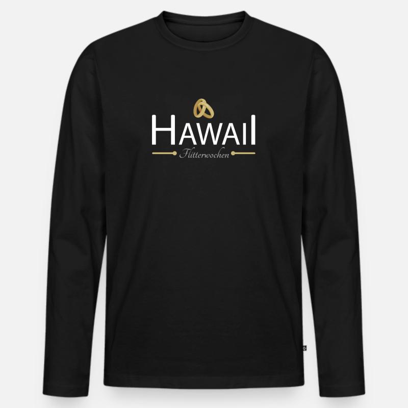 Flitterwochen Hawaii - Männer Premium Bio Langarmshirt - Schwarz