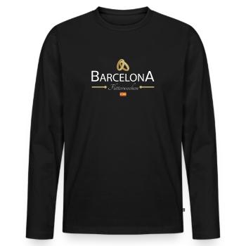 Flitterwochen Barcelona - Männer Premium Bio Langarmshirt - Schwarz - Vorne - Nico (187cm)