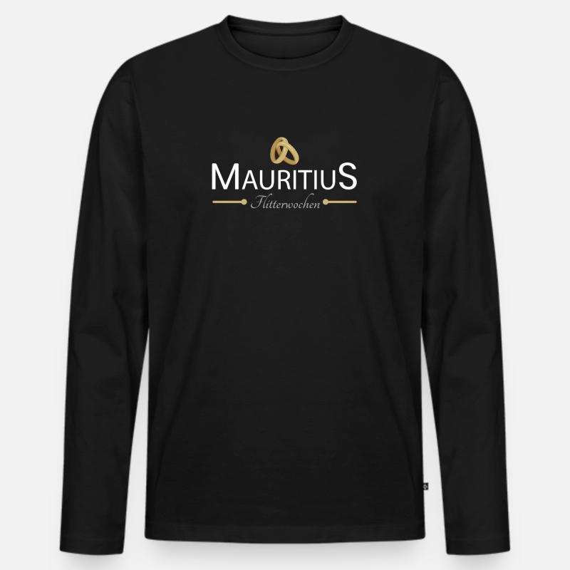 Flitterwochen Mauritius - Männer Premium Bio Langarmshirt - Schwarz