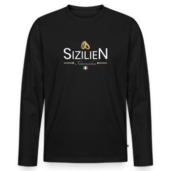Flitterwochen Sizilien - Männer Premium Bio Langarmshirt - Schwarz - Vorne - Nico (187cm)