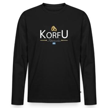 Flitterwochen Korfu - Männer Premium Bio Langarmshirt - Schwarz - Vorne - Nico (187cm)