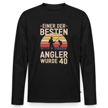 Einer der besten Angler wurde 40 Geburtstag Shirt - Männer Premium Bio Langarmshirt - Schwarz - Vorne - Nico (187cm)