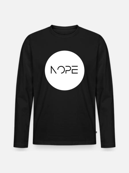 Nope - Männer Premium Bio Langarmshirt - Schwarz
