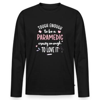 Paramedic Paramedic Paramedic Paramedic Rescue Worker - Men's Premium Organic Long Sleeve Shirt - black - Front - Nico (187cm)