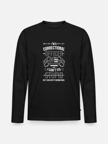 Fængselsbetjent Retsbetjent Fængselsbetjent - Premium økologisk langærmet T-shirt til mænd - sort