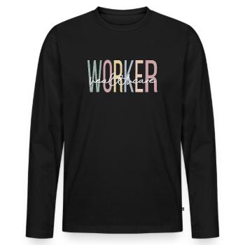 Professionnels de la santé - T-shirt manches longues Premium bio Homme - noir - Devant - Nico (187cm)