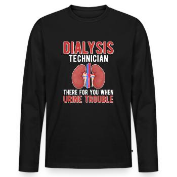 Technicien en dialyse Technicien en dialyse Technicien en dialyse - T-shirt manches longues Premium bio Homme - noir - Devant - Nico (187cm)