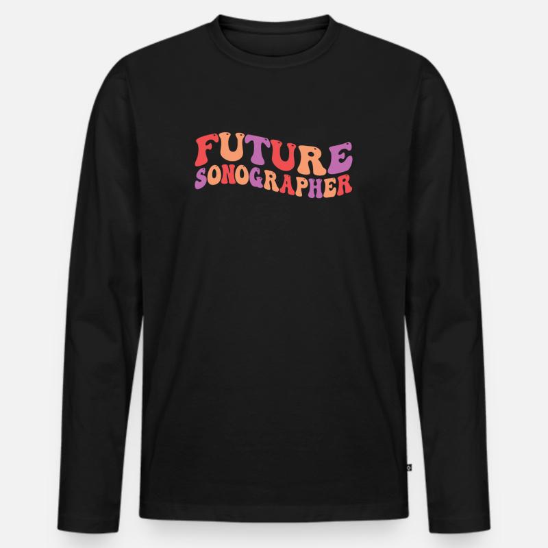 Ultraschalldiagnostik Studium Sonographie Student - Männer Premium Bio Langarmshirt - Schwarz
