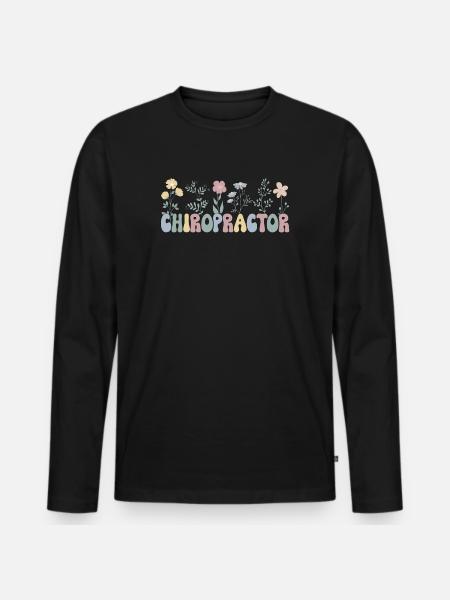 Chiropractor Gift Chiropractic Therapy - Men's Premium Organic Long Sleeve Shirt - black