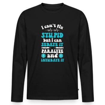 Emergency Nurse Nurse Emergency Room - Men's Premium Organic Long Sleeve Shirt - black - Front - Nico (187cm)