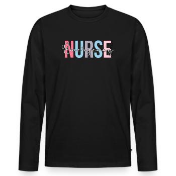 Emergency Nurse Nurse Emergency Room - Men's Premium Organic Long Sleeve Shirt - black - Front - Nico (187cm)