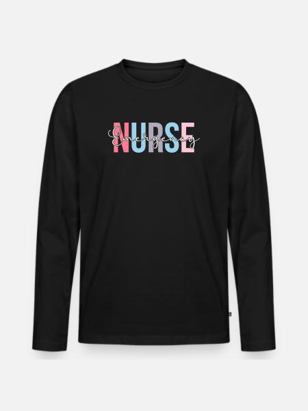 Notfallkrankenschwester Krankenpfleger Notaufnahme - Männer Premium Bio Langarmshirt - Schwarz