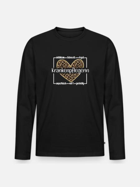 Krankenpflegerin Pflegekraft Krankenschwester - Männer Premium Bio Langarmshirt - Schwarz