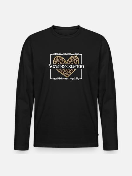 Beste Sozialassistentin Sozialhelferin Geschenk - Männer Premium Bio Langarmshirt - Schwarz