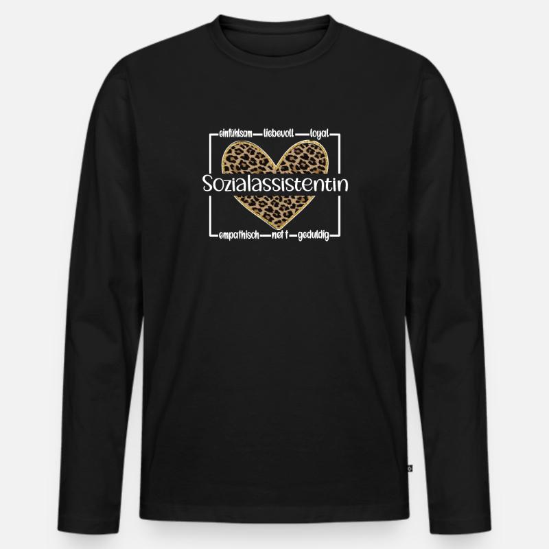 Beste Sozialassistentin Sozialhelferin Geschenk - Männer Premium Bio Langarmshirt - Schwarz