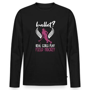 Field Hockey Hockey Player Feldhockey Girls - Männer Premium Bio Langarmshirt - Schwarz - Vorne - Nico (187cm)
