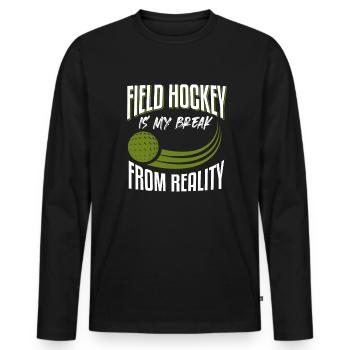 Field Hockey Hockey Player Feldhockey - Männer Premium Bio Langarmshirt - Schwarz - Vorne - Nico (187cm)
