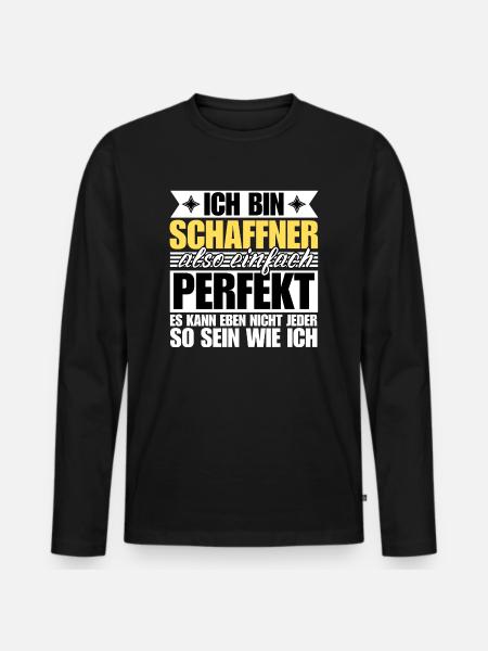 Perfekter Schaffner - Männer Premium Bio Langarmshirt - Schwarz