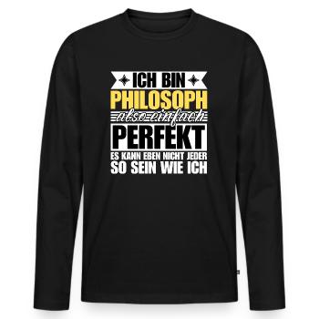 Perfekter Philosoph - Männer Premium Bio Langarmshirt - Schwarz - Vorne - Nico (187cm)