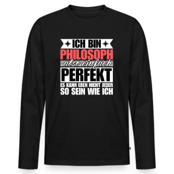 Perfekter Philosoph - Männer Premium Bio Langarmshirt - Schwarz - Vorne - Nico (187cm)