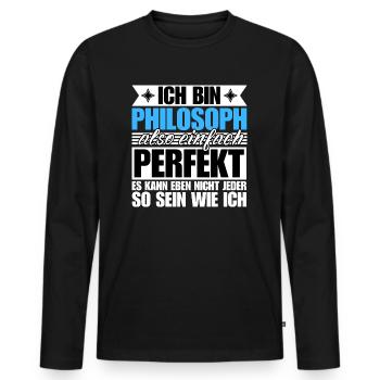 Perfekter Philosoph - Männer Premium Bio Langarmshirt - Schwarz - Vorne - Nico (187cm)