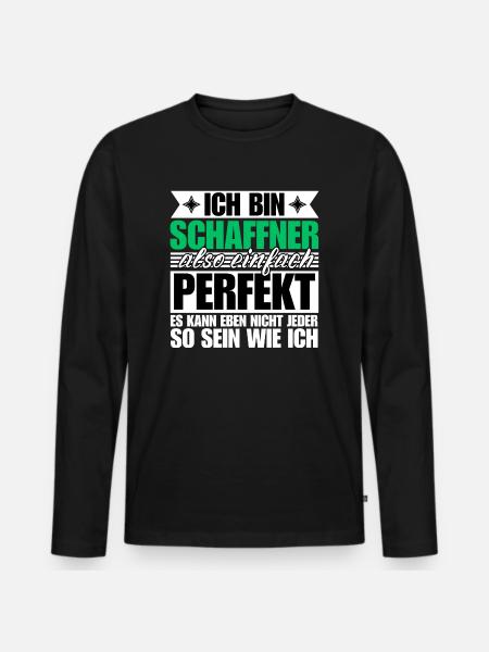 Perfekter Schaffner - Männer Premium Bio Langarmshirt - Schwarz