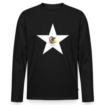 Illinois Fan T-Shirt – Show Love for Home - Men's Premium Organic Long Sleeve Shirt - black - Front - Nico (187cm)