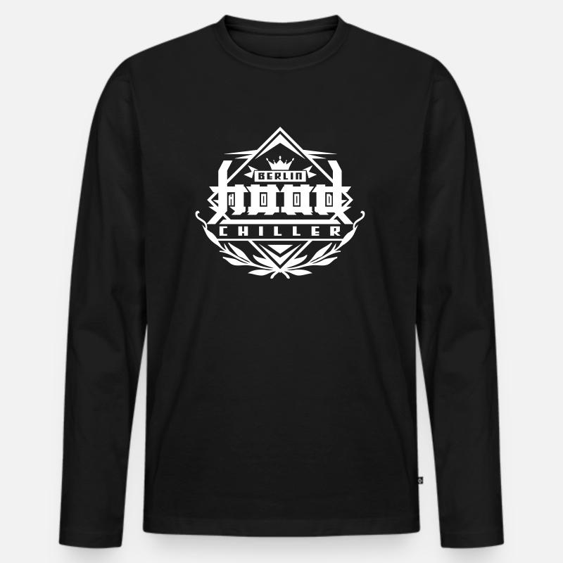 Element Hood Chiller Berlin - Männer Premium Bio Langarmshirt - Schwarz
