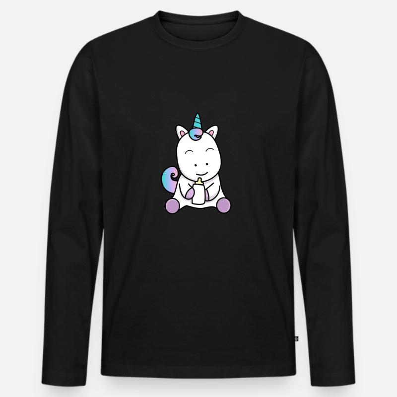 Baby Einhorn - Männer Premium Bio Langarmshirt - Schwarz