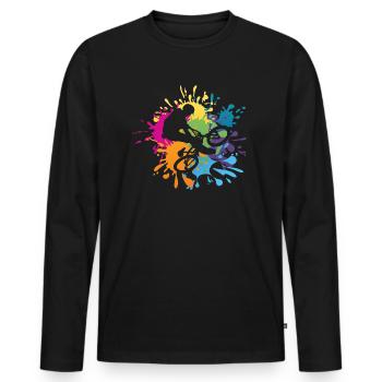 BMX VTT Colour Splash Idée cadeau - T-shirt manches longues Premium bio Homme - noir - Devant - Nico (187cm)