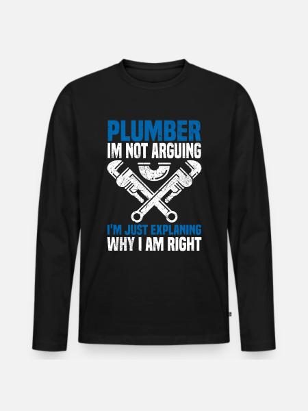 Plumber | Craft Craftsman Master Gifts - Men's Premium Organic Long Sleeve Shirt - black