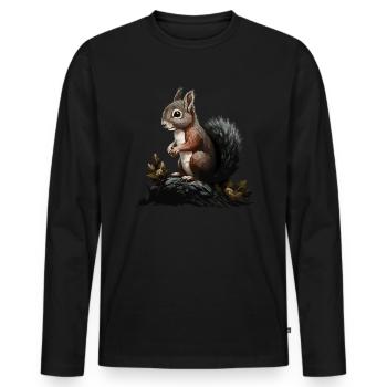 Écureuils Écureuils forestiers Écureuils Écureuils - T-shirt manches longues Premium bio Homme - noir - Devant - Nico (187cm)