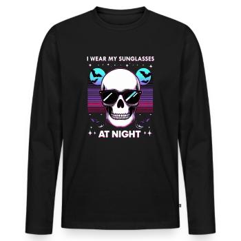I wear my sunglasses at night - Men's Premium Organic Long Sleeve Shirt - black - Front - Nico (187cm)