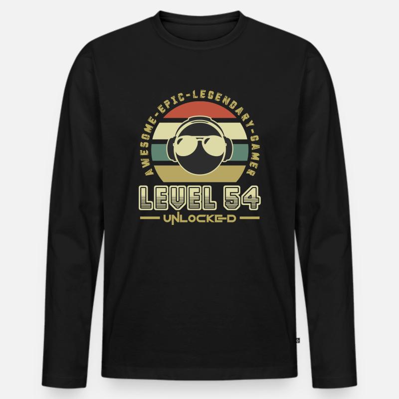Stufe 54 - Männer Premium Bio Langarmshirt - Schwarz