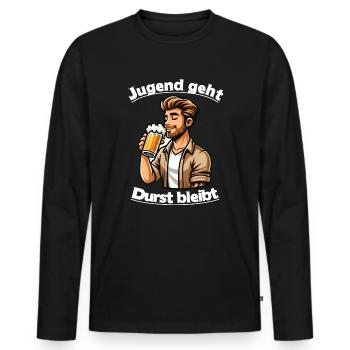 Bier Papa Alterslos Genießen - Männer Premium Bio Langarmshirt - Schwarz - Vorne - Nico (187cm)