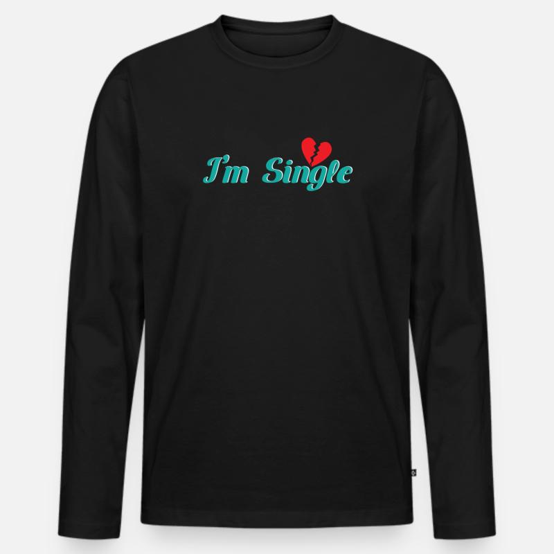 Alleinstehend I´m Single - Männer Premium Bio Langarmshirt - Schwarz