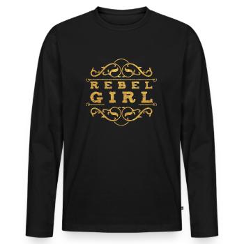 Rebel girl - Men's Premium Organic Long Sleeve Shirt - black - Front - Nico (187cm)