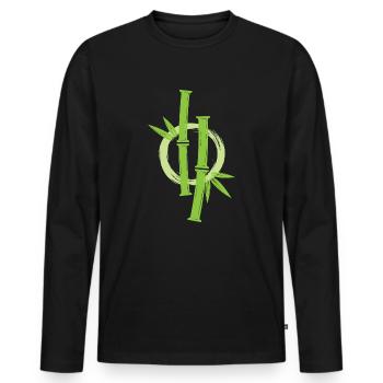 Bamboo Japanese Enso Circle - Men's Premium Organic Long Sleeve Shirt - black - Front - Nico (187cm)