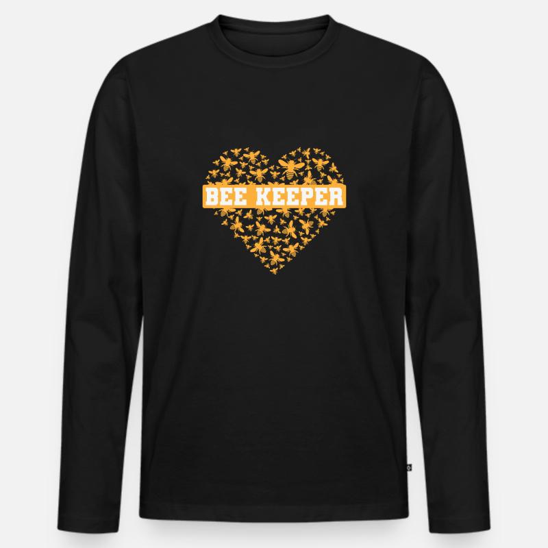 Imker Bienen Honig Bee Keeper - Männer Premium Bio Langarmshirt - Schwarz