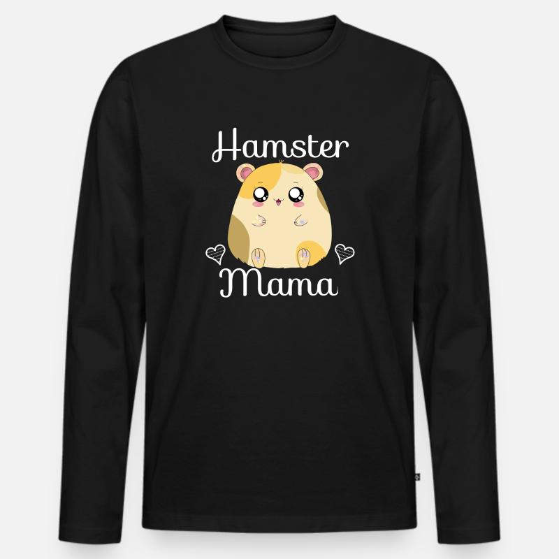 Hamster Mama - Männer Premium Bio Langarmshirt - Schwarz